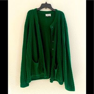 Green Sweater Long Cardigan